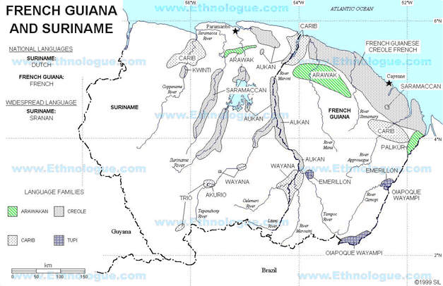 Linguistic Map of Suriname